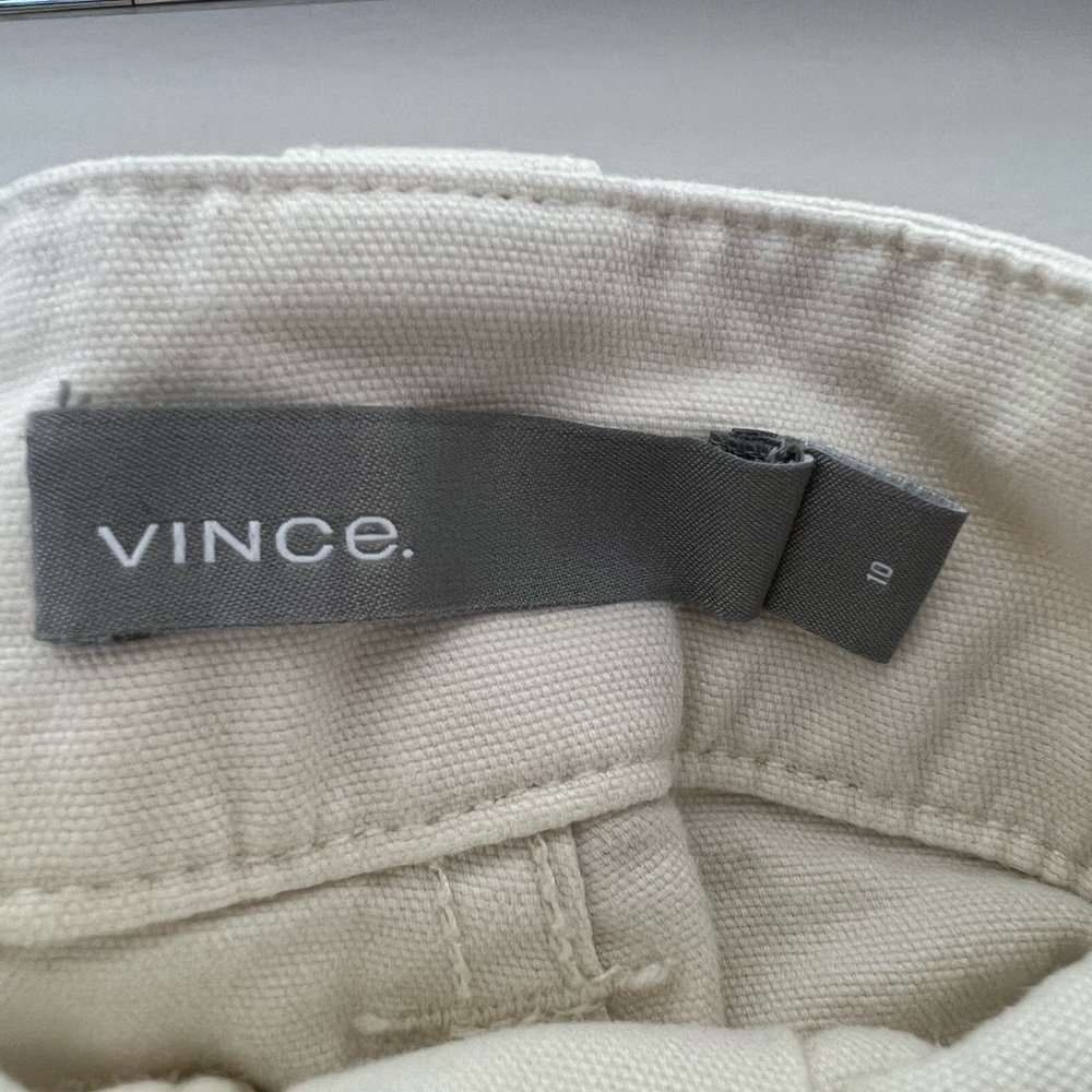 Vince White Straight Seamed Utility Pants Size 10 - Picture 4 of 7